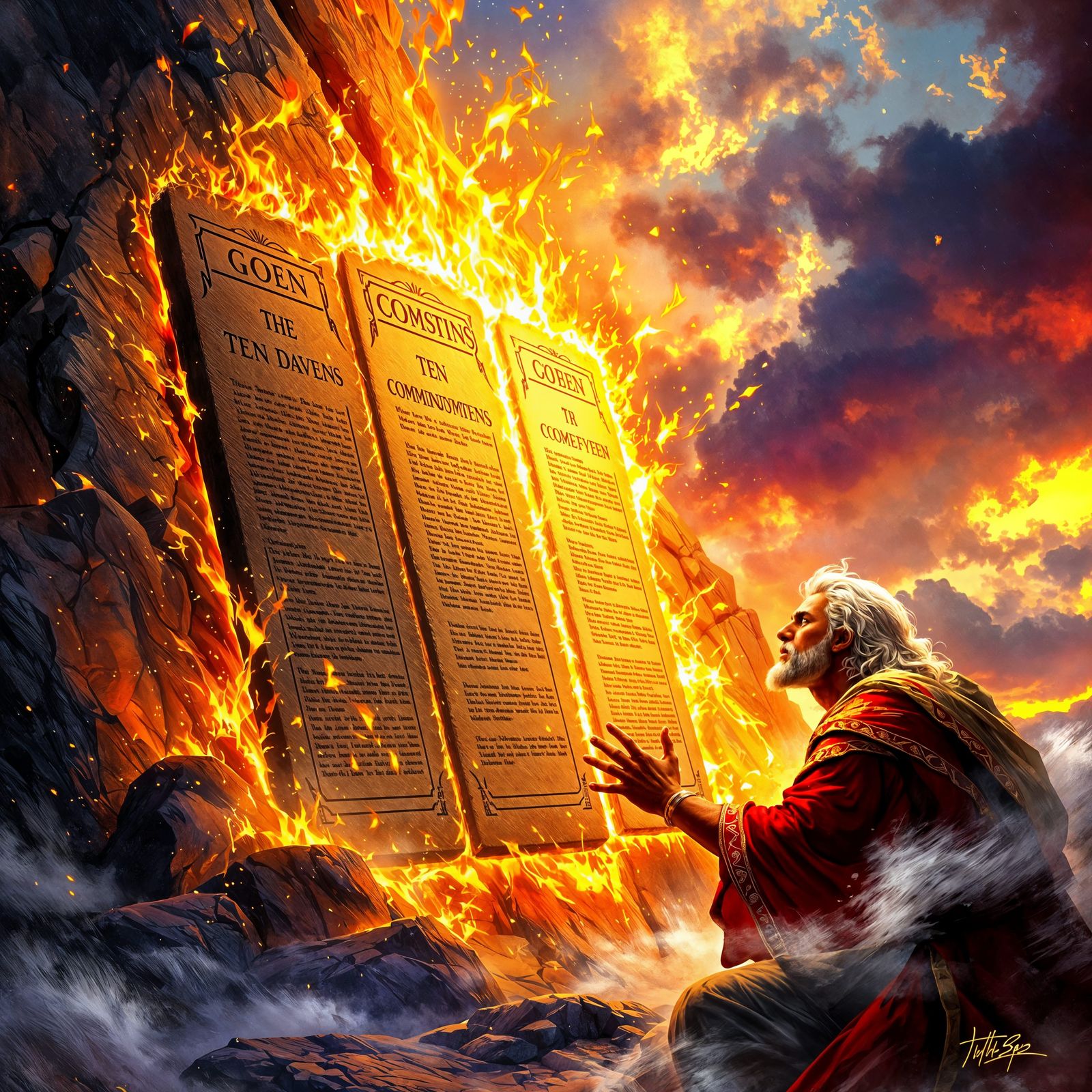 Ex 20:1-26    On the third day, Moses receives the Ten Commandments on Mt Sinai (near to where God appeared to Moses in ...