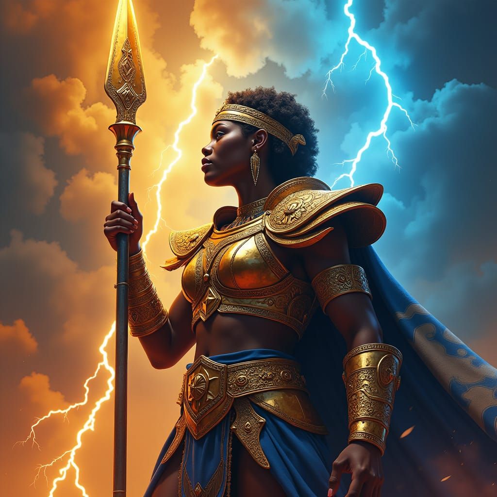 Electrifying Book Cover: Black Female Warrior in Africa