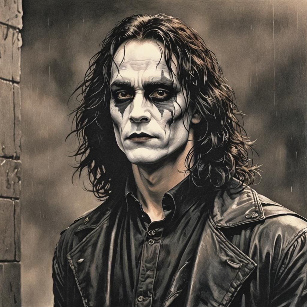 Brandon Lee as The Crow: Gothic Digital Art