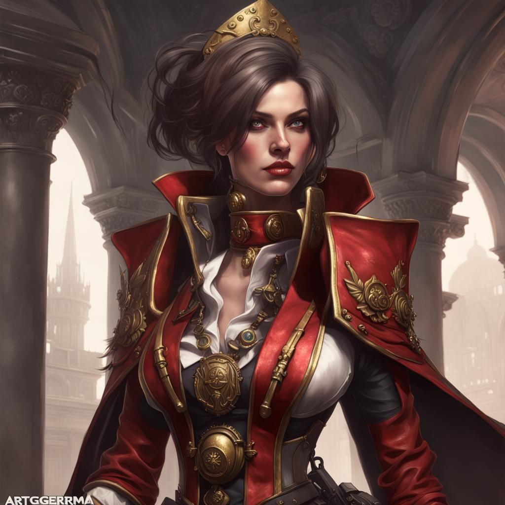 Warhammer 40K Aristocrat in Neogothic Artgerm Style