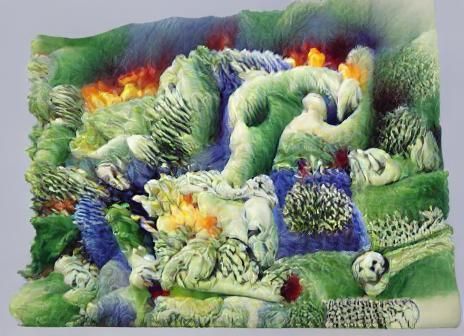 Fiery Hedge Maze in Chiaroscuro Lighting