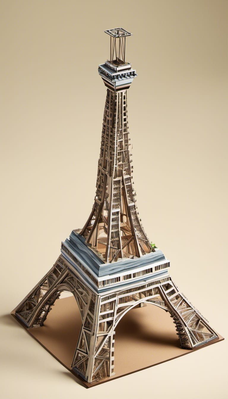 Eiffel Tower Mountainscape Constructed of Tools
