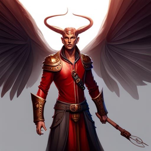 Dark Fantasy Tiefling Aristocrat with Wings