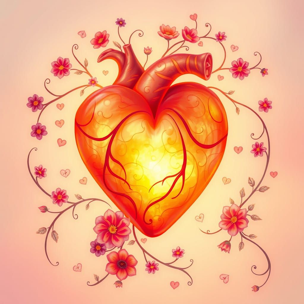 Vibrant Heart Radiates Love and Inclusivity in Whimsical Fan...