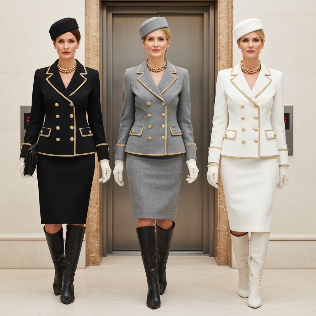 Businesswomen in Chic Outfits Exiting Elevator