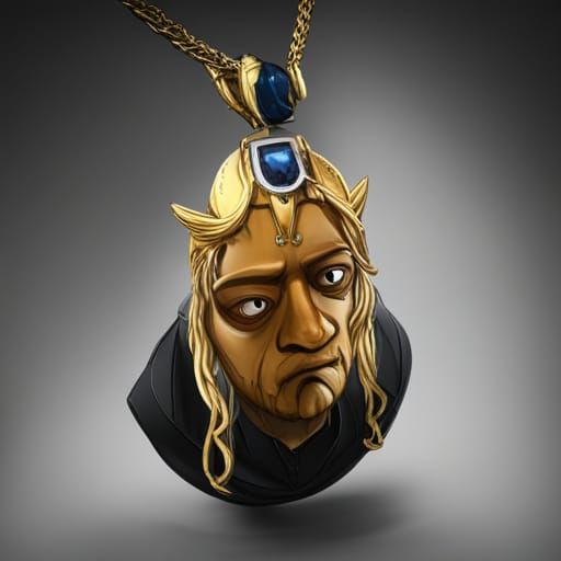 Ice King with Gold and Diamonds: Hyperrealistic Art