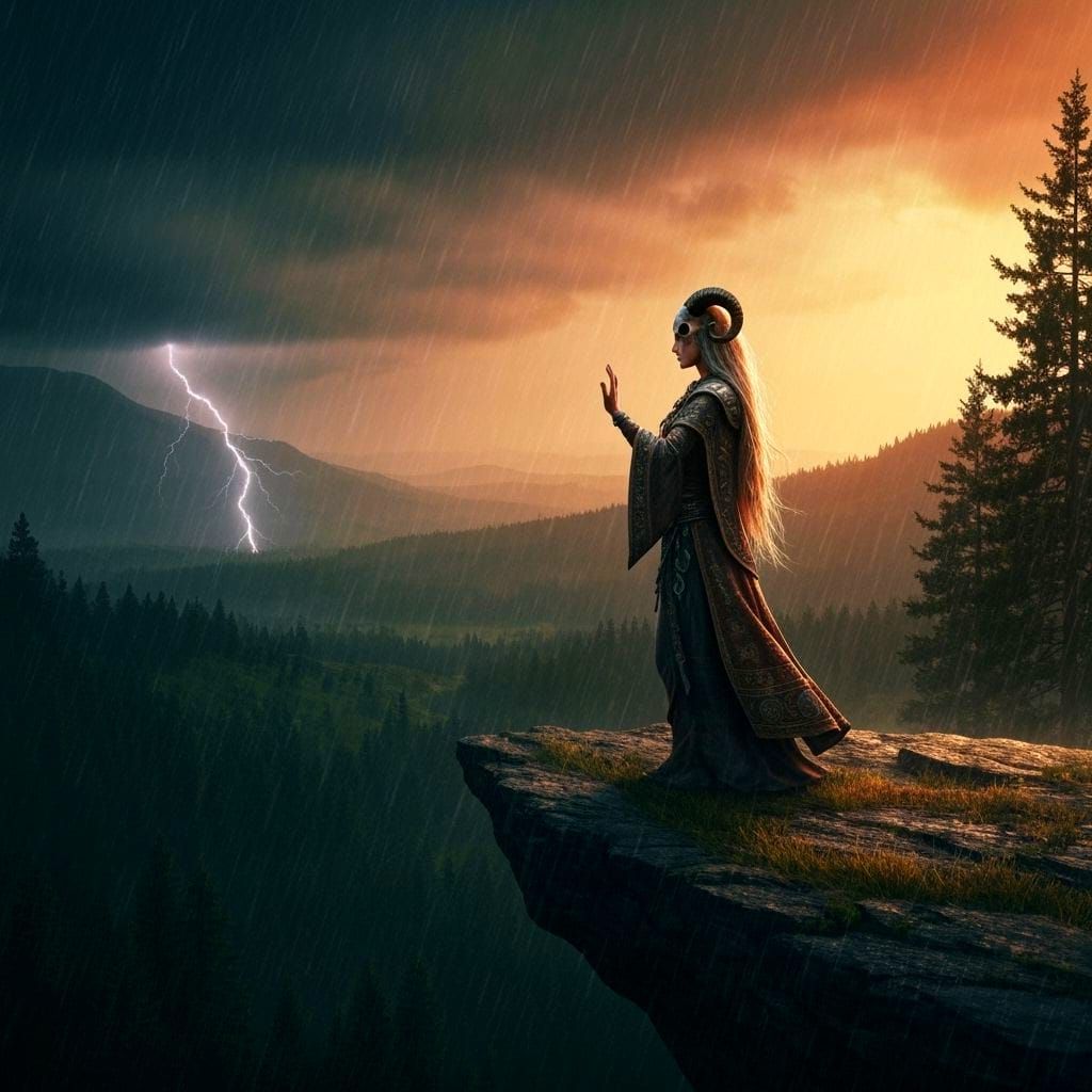 Shaman Blessing During Summer Rain