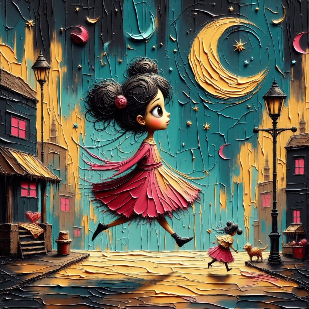 Wacky Cartoon Town Square in Classic Animation Style