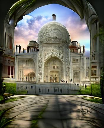Taj Mahal detailed matte painting