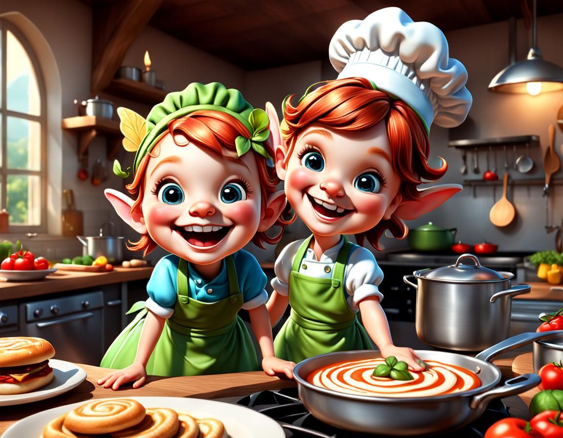 Adorable Fairy Chef Cartoon in 3D Art