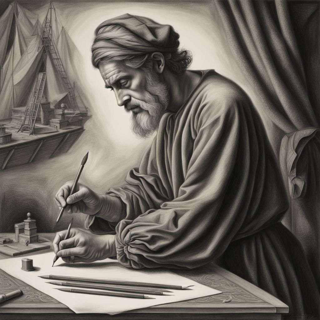 Renaissance Man Creates Charcoal Masterpiece