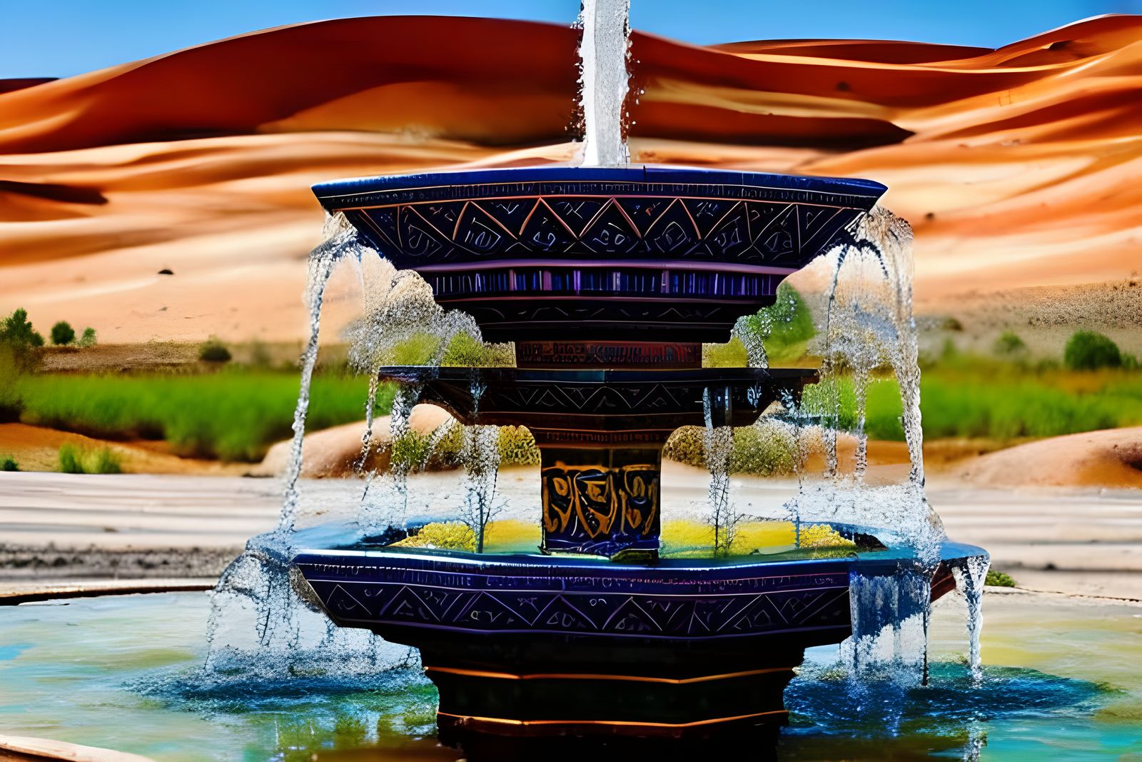 Water fountain in the desert