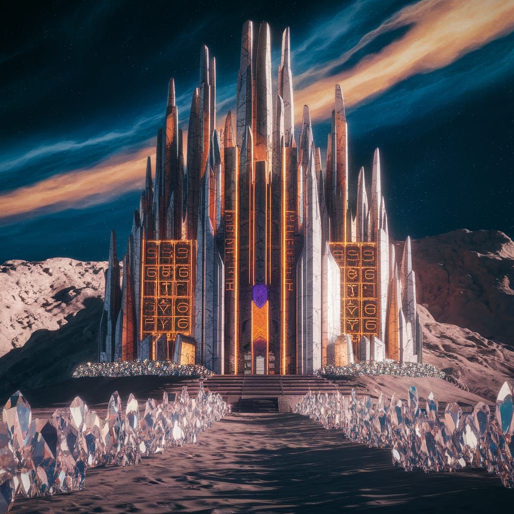 Megatron's Lunar Castle Lab with Luminous Artifacts