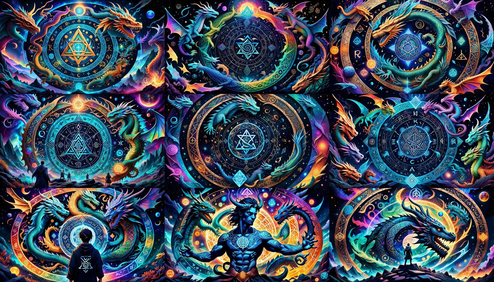 Cosmic Runes and Dragon Lore in Astral Hologram