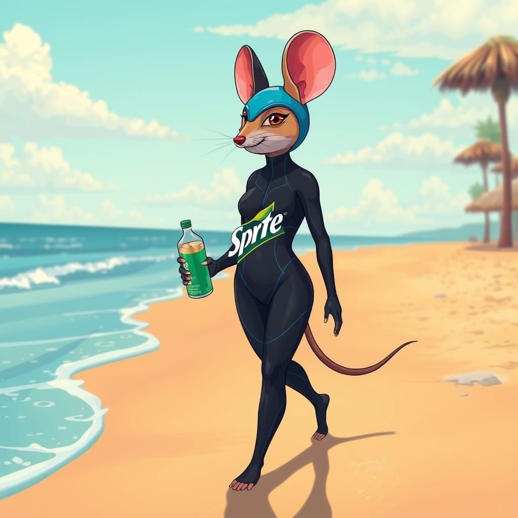 Mouse Humanoid in Dystopian Pop Art Style