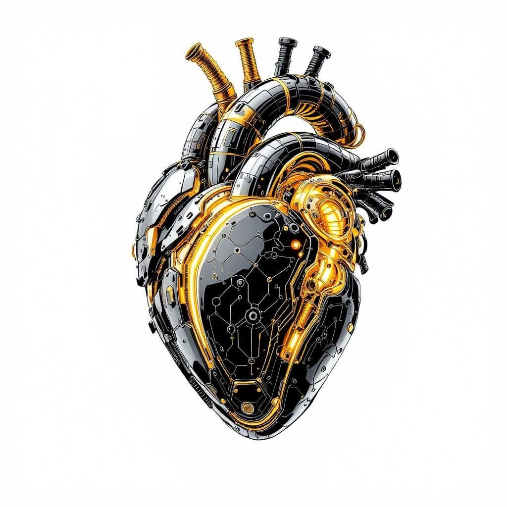Biomechanical Heart: Hyper-Realistic Cybernetic Anatomy Illu...