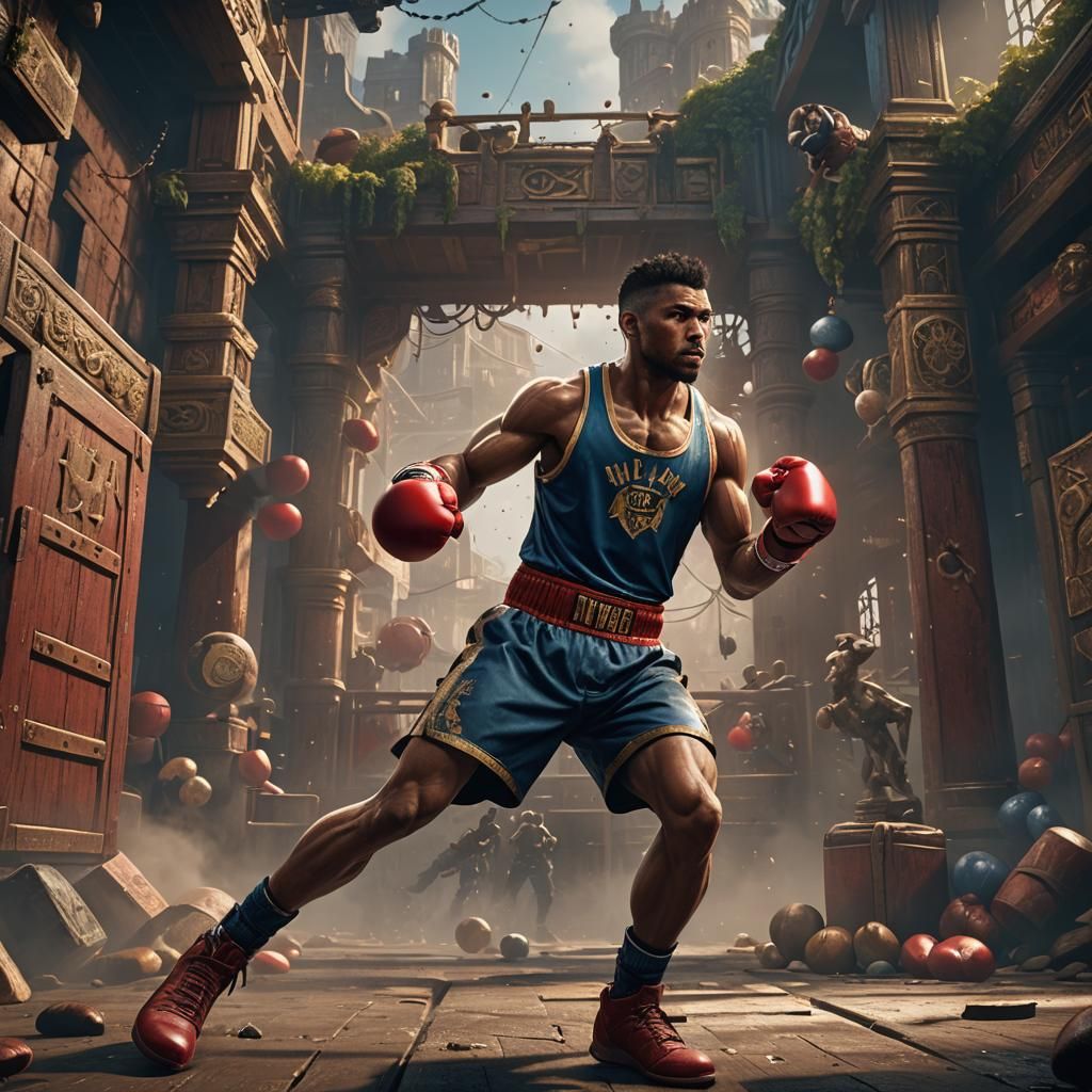 Intricate Boxing Match Concept Art in Unreal Engine