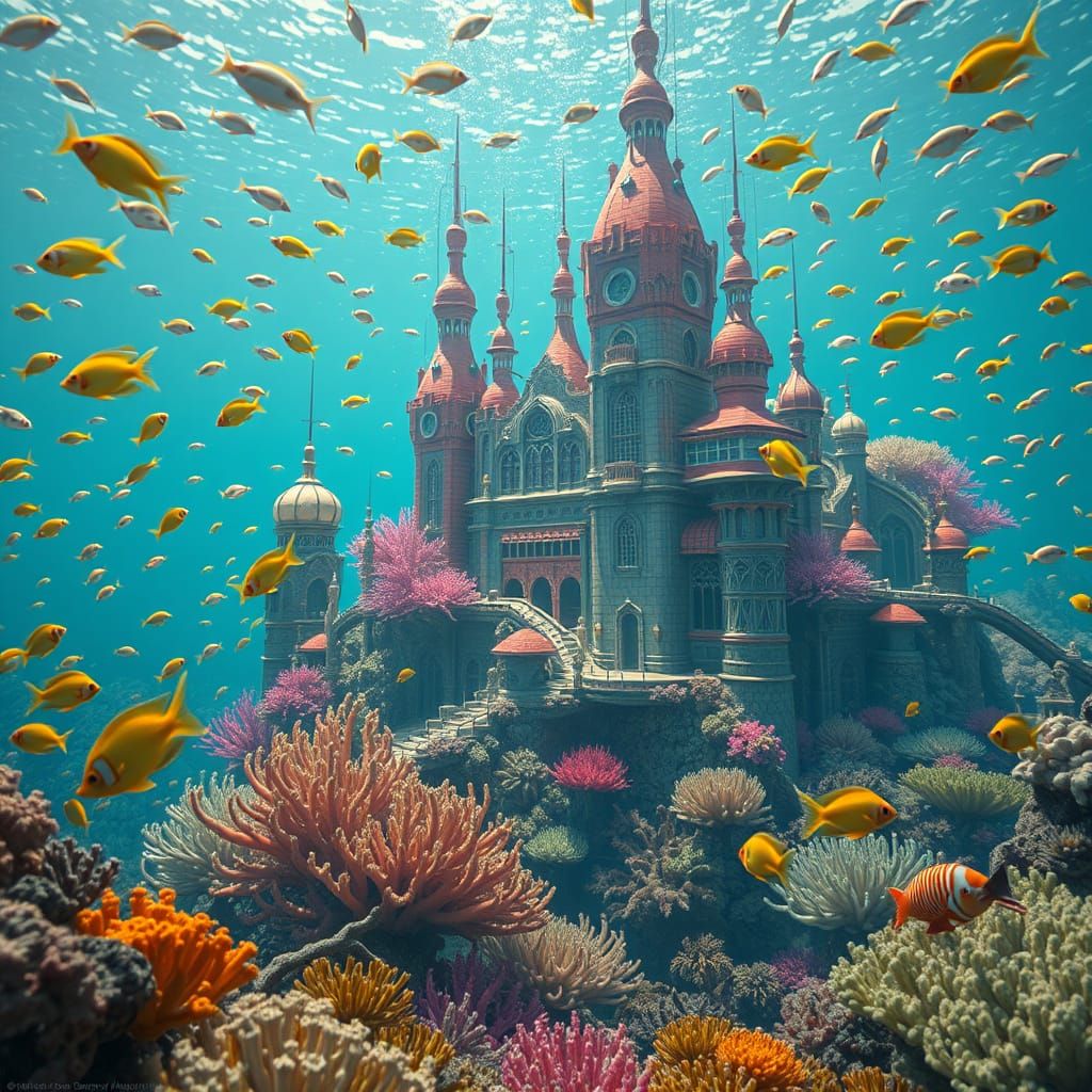 Beneath the Waves: A Dreamlike Coral Metropolis