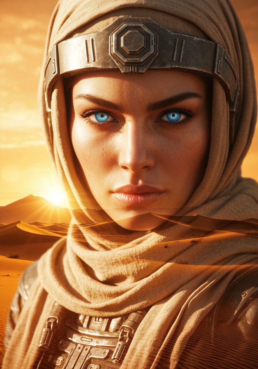 Fremen Warrior Portrait in Arrakis Desert