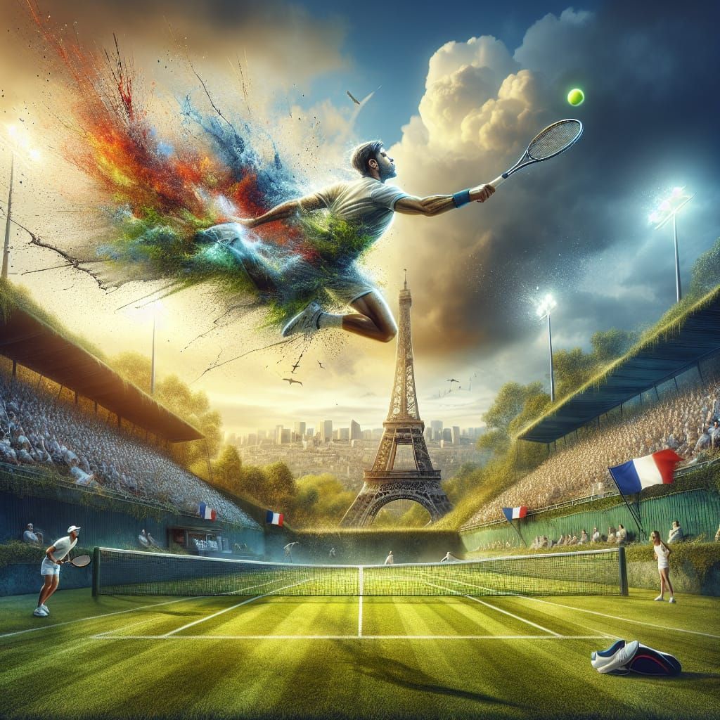 Tennis Showdown at the French Open: Concept Art