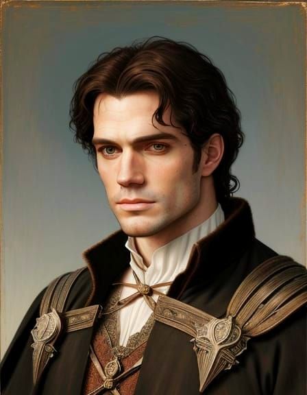 Henry Cavill as a Medieval Clifftop Noble in High Contrast O...