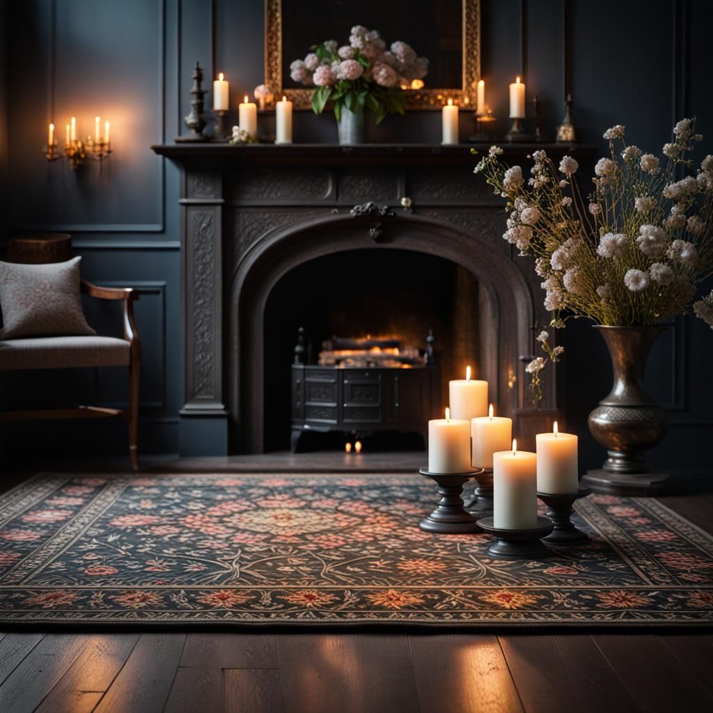 William Morris Rug in Moody Interior
