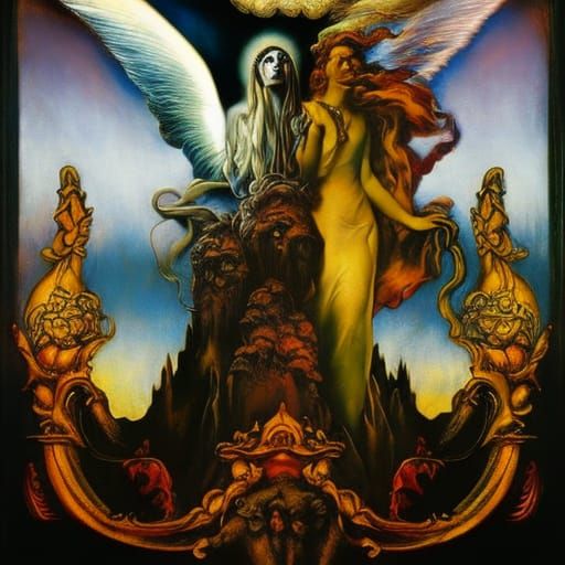 Heaven as Envisioned by Salvador Dali and Alphonse Mucha