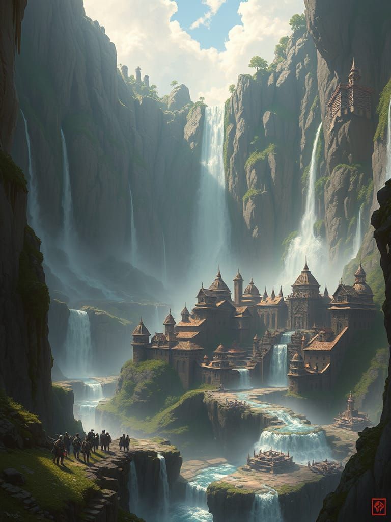 Forgotten City in High Fantasy Landscape