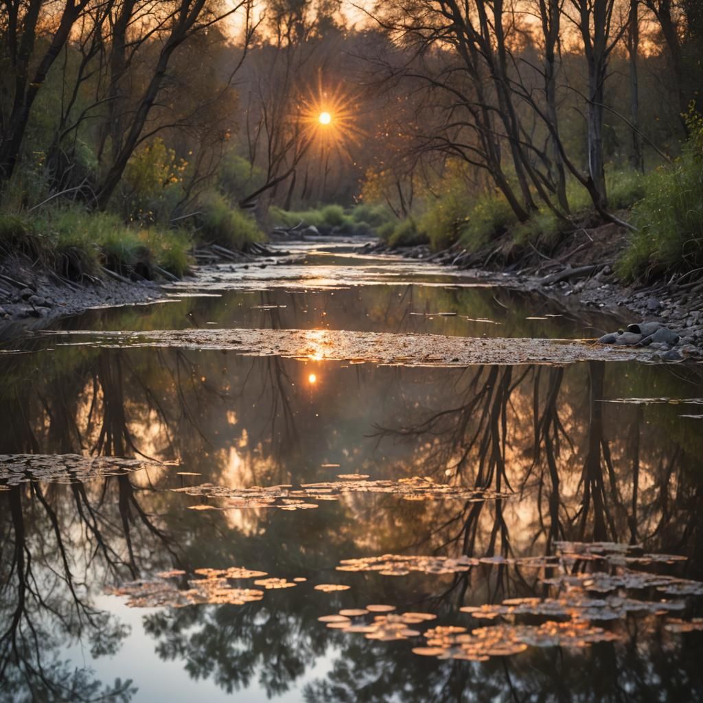 River Sunset Reflections: Professional Photography
