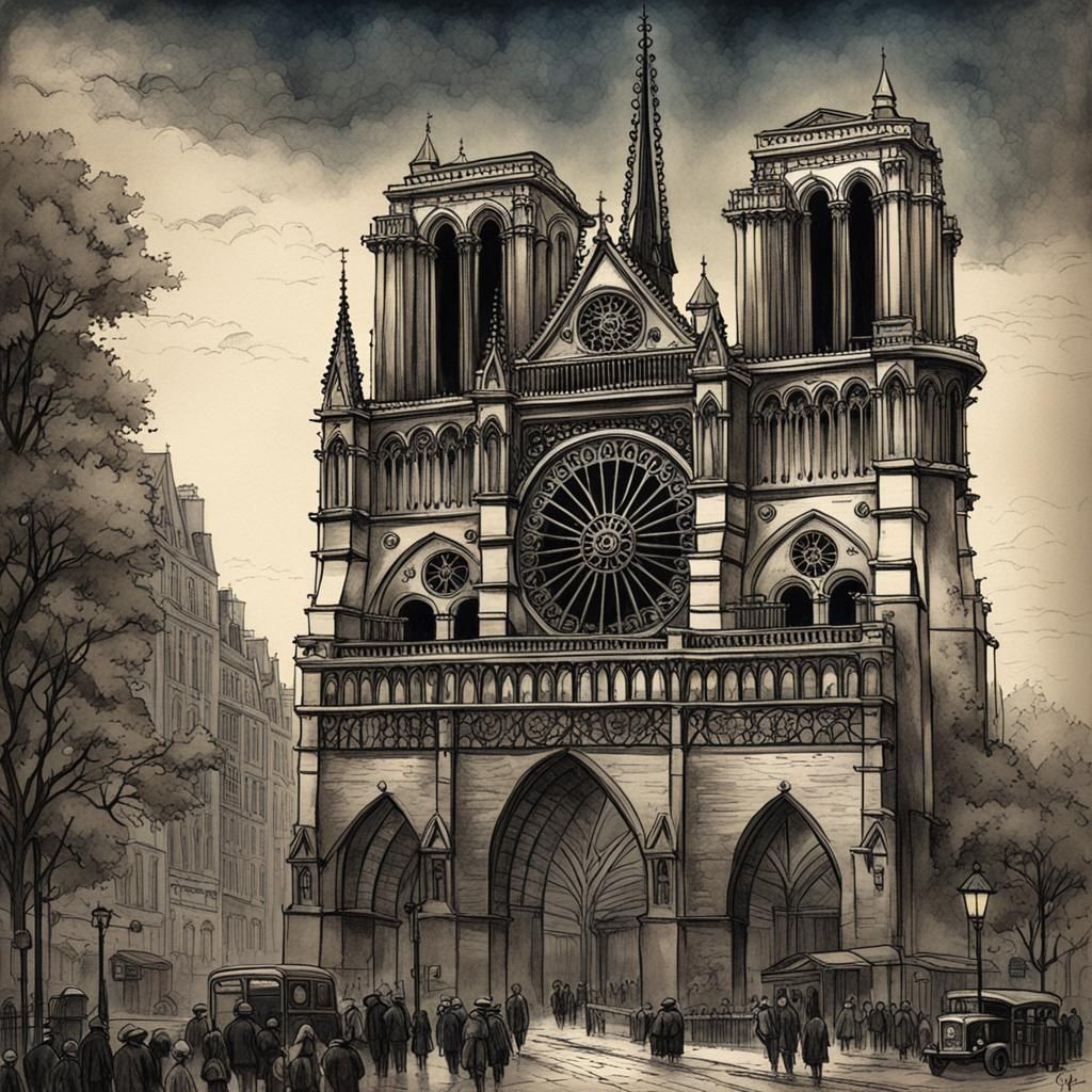 Notre Dame in Neo-Victorian Steampunk Style