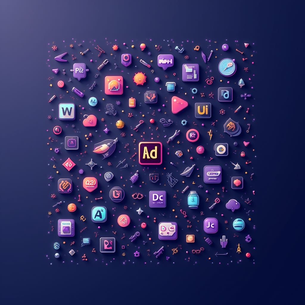 Seamless UI/UX Pattern in Minimalist Tech Aesthetic