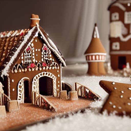 Intricate Gingerbread House: Digital Matte Painting
