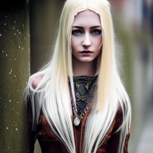 Elvish Rockstar Girl in London Street Photo