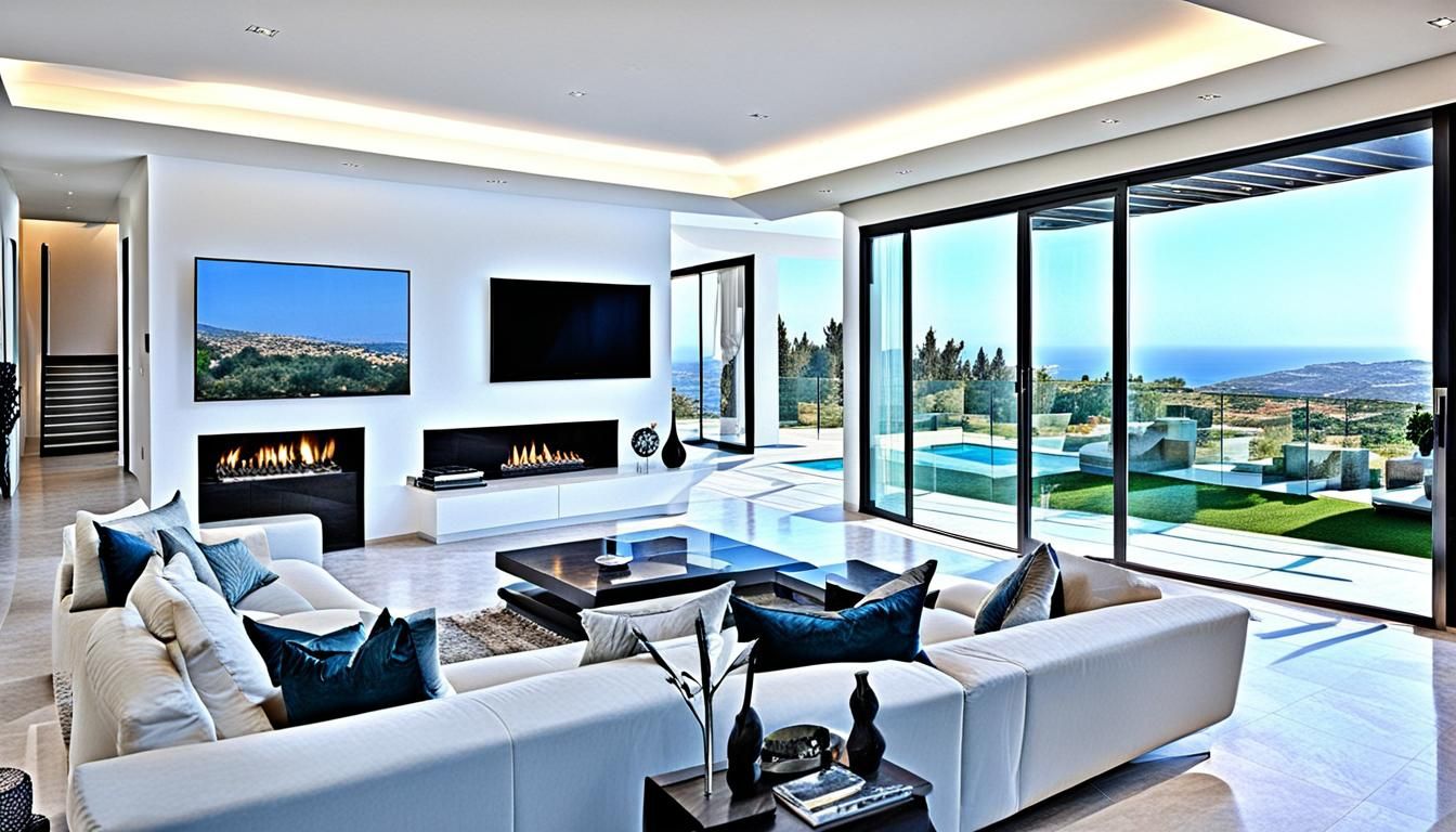 Luxury Cyprus Villa: Grand Living Room Interior