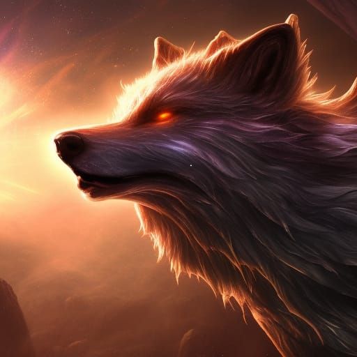 Cosmic Wolf Fantasy Concept Art in Unreal Engine