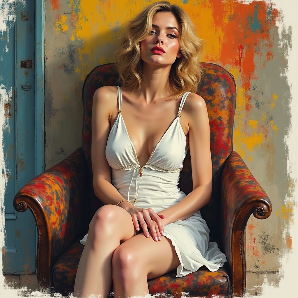 Fauvist Noir Goddess in Bold, Fauvist Strokes