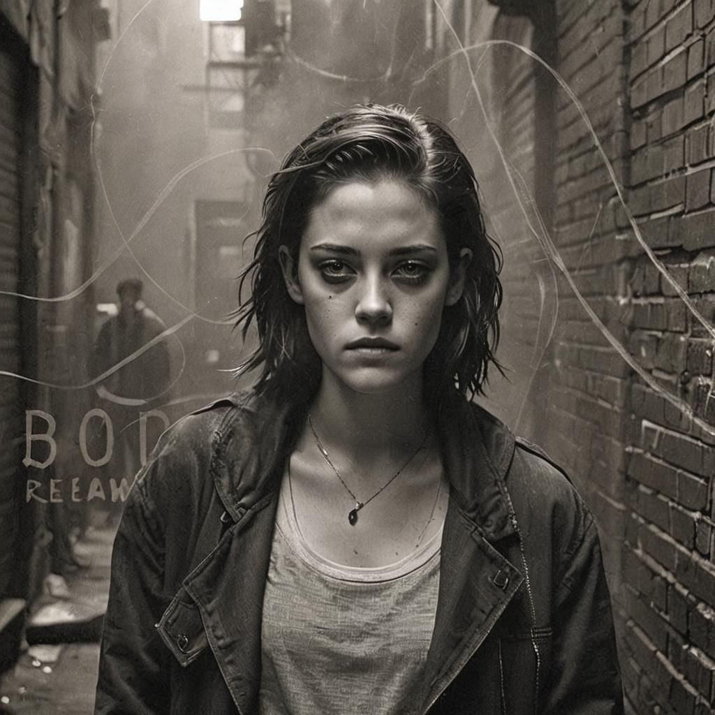 Kristen Stewart: Moody Portrait in Film Noir Style