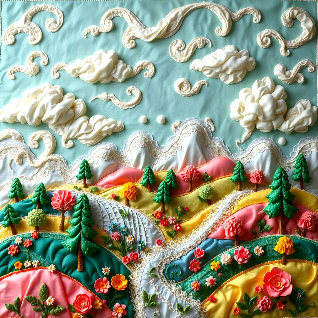 Whimsical Fabric Wonderland in Vibrant Colors