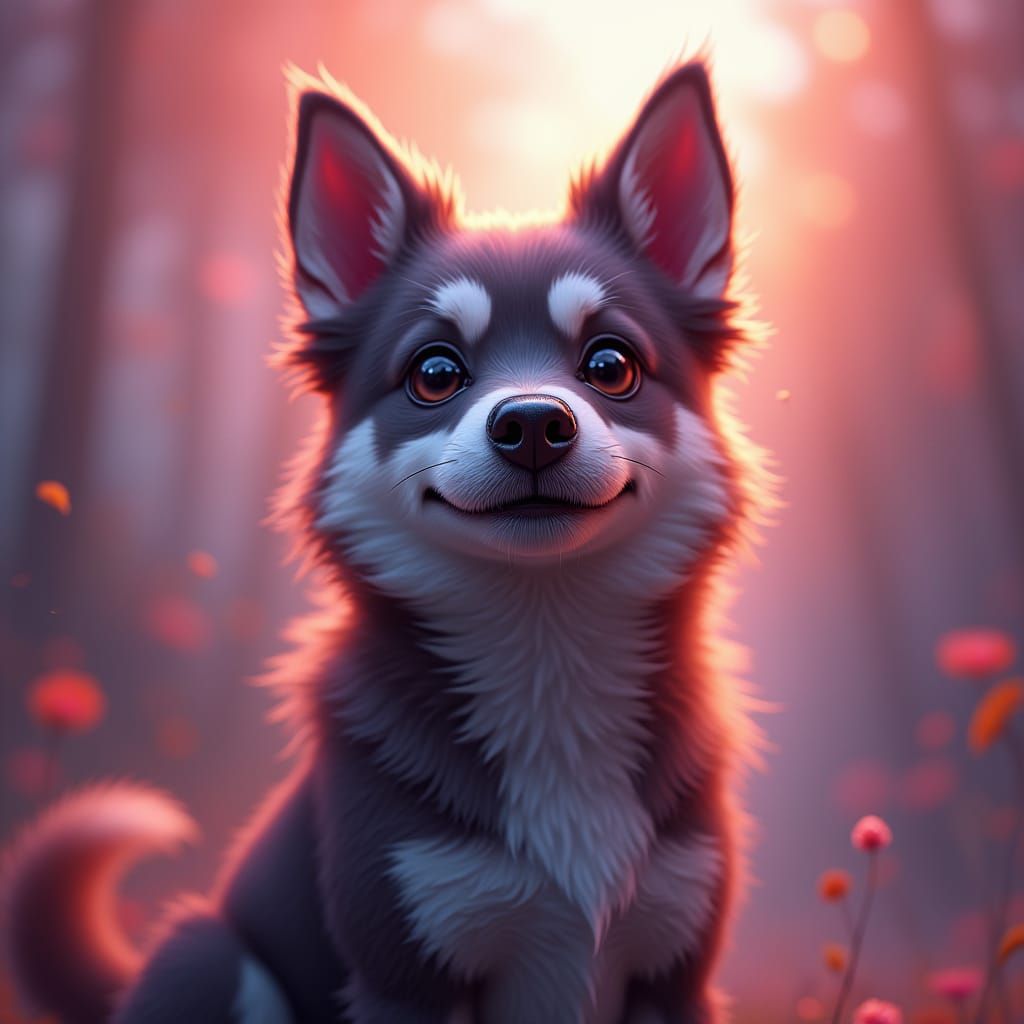 Adorable Canine Portrait in Fantasy Concept Art Style