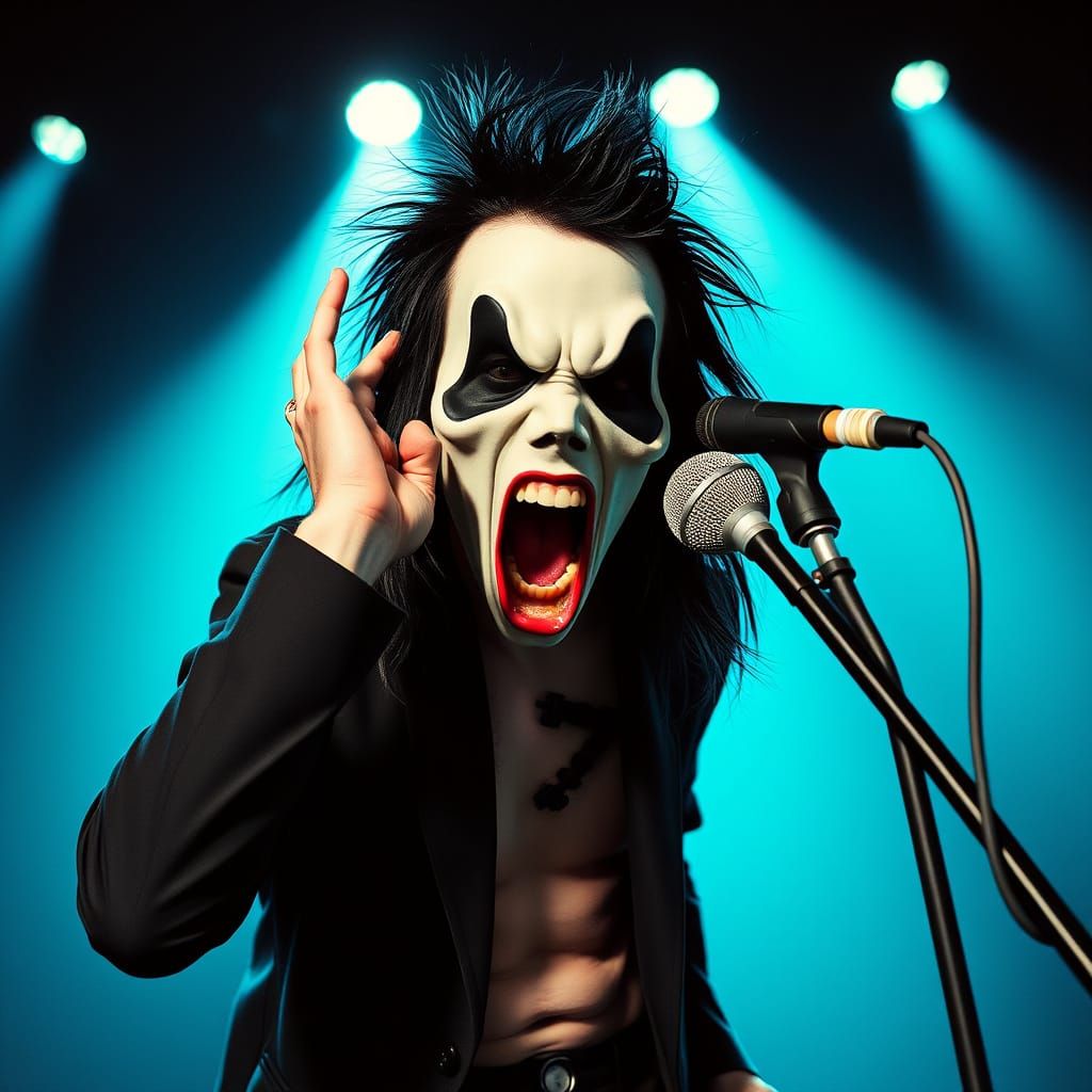 Screamo Borat Portrait in a Distressed Art Style