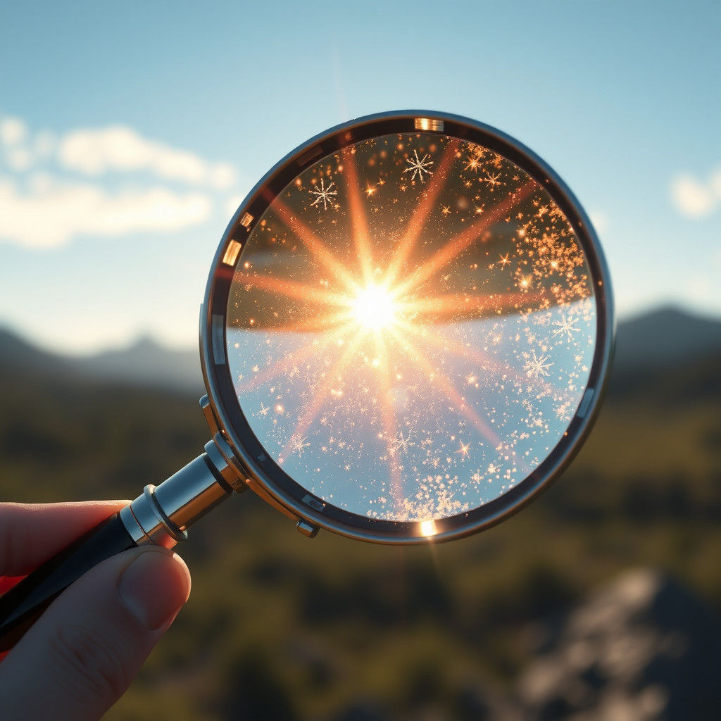 Glittering Magnifying Glass in Anime Style