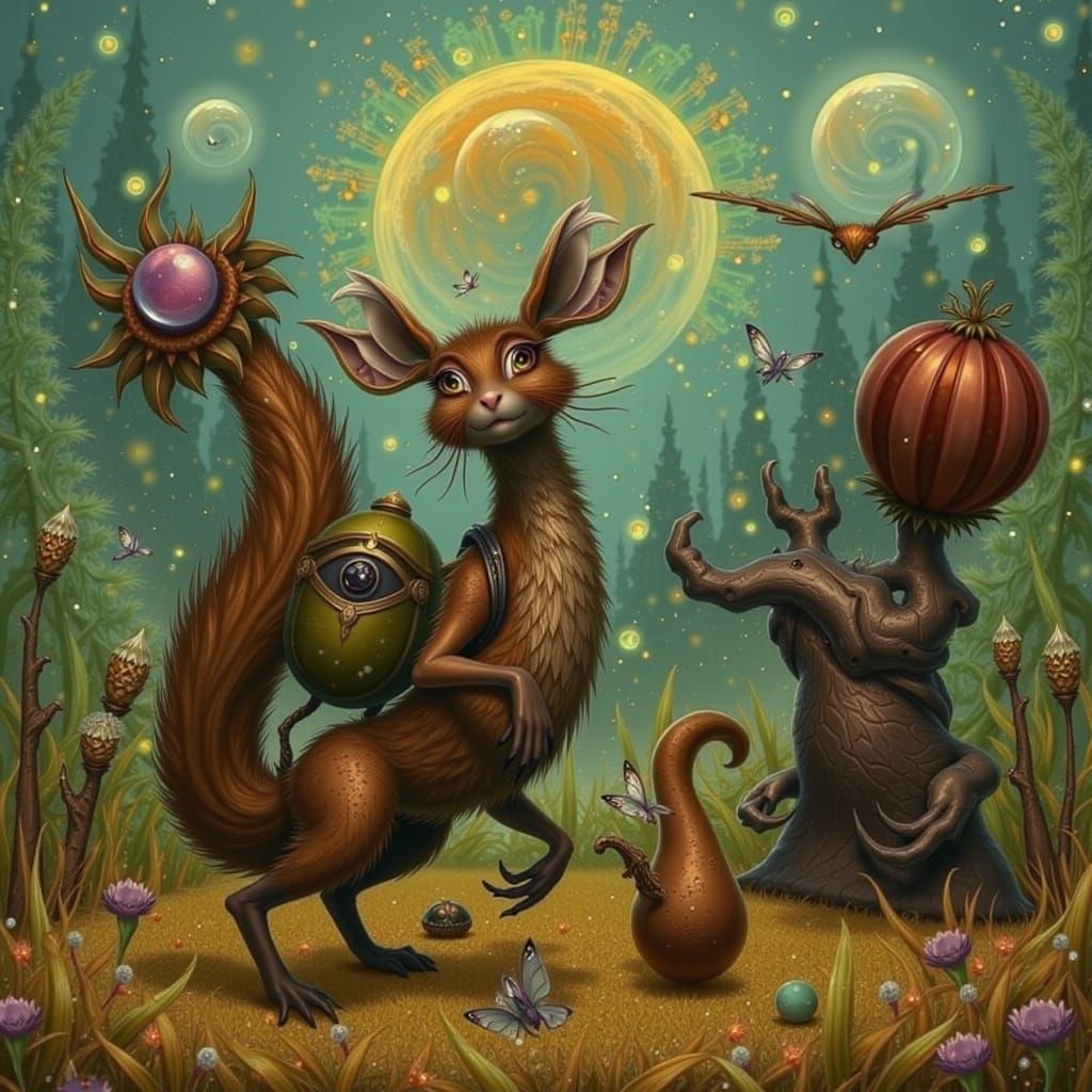 Whimsical Forest Creature in Painterly Style