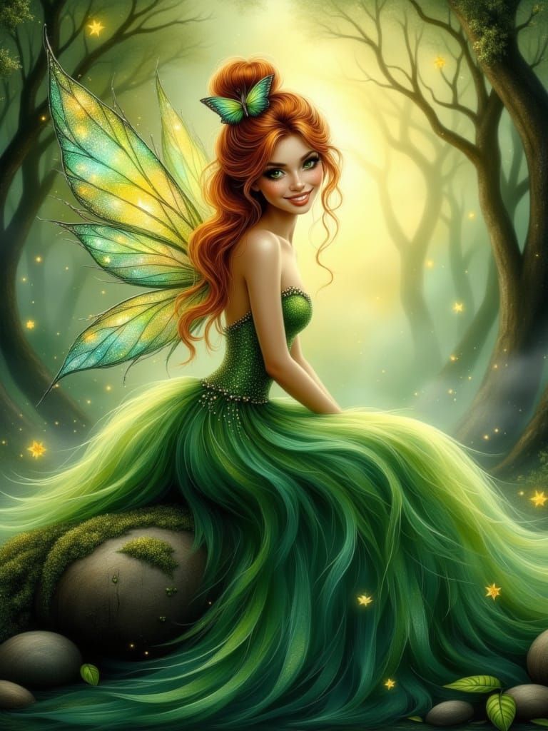 Green forest fairy