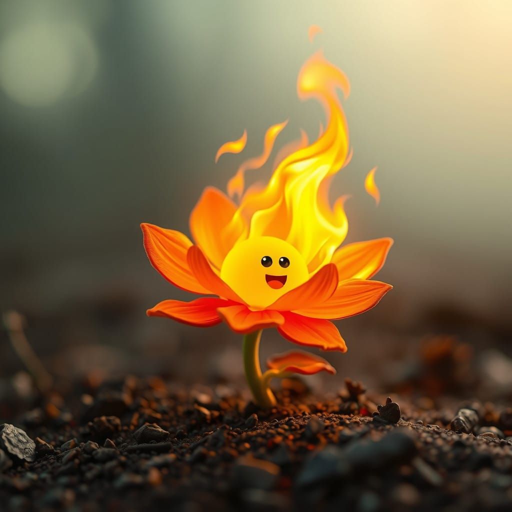 Flaming Petal Sprite Erupts in Radiant Blaze