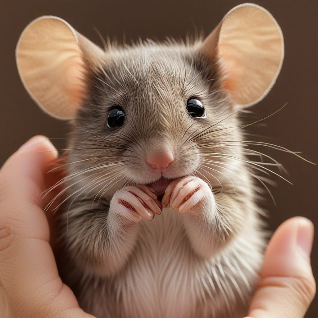 Shy Mouse Hiding its Face