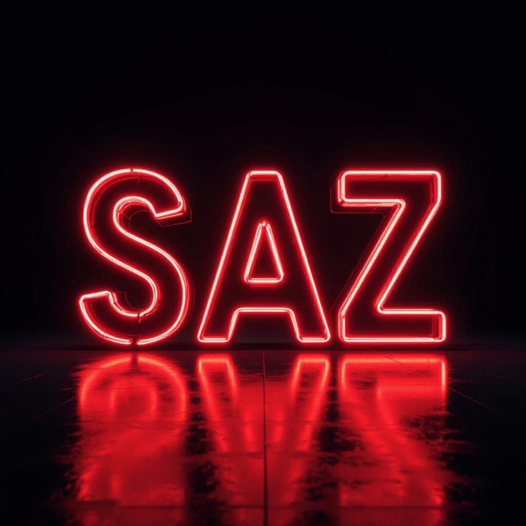 Futuristic 3D Logo with Red Neon Glow