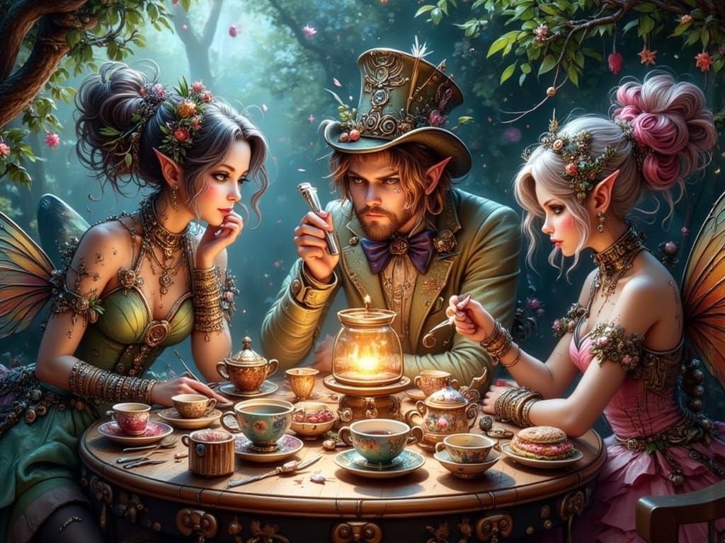 Mad Hatter's Whimsical Tea Party in Enchanted Forest