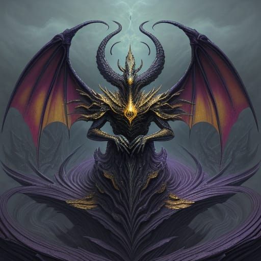 Dragon in Dreamscape, Surrealist Oil Painting