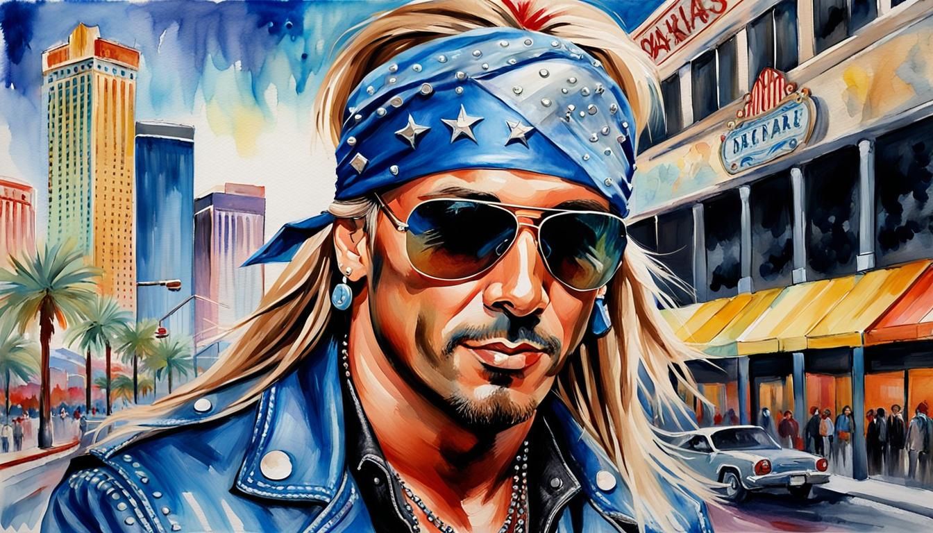 Rock Singer Portrait in Impressionist Gouache Style