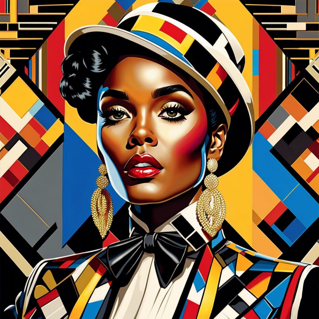 Janelle Monae as Mondrian-Inspired Bauhaus Fashion Model